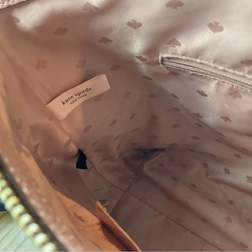 Kate Spade Sienne Logo Large Pink Zip Leather Tote